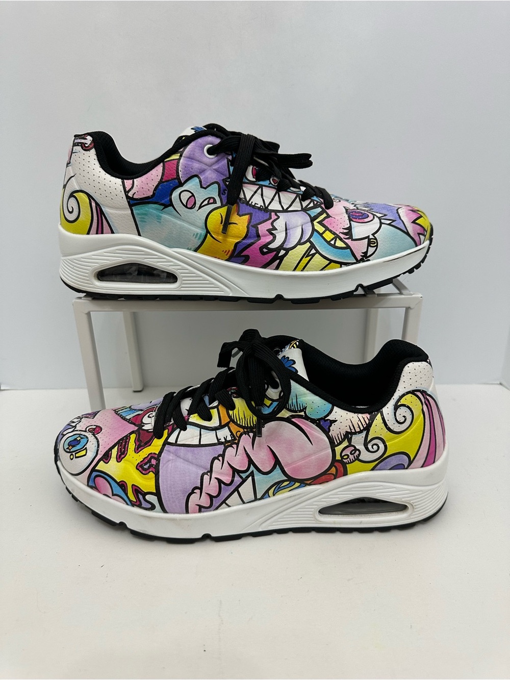 Skechers Vexx UNO Color Doodle Graffiti Shoes SZ 9